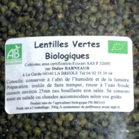 Lentilles BIO Alpes de Hautes Provence 500gr