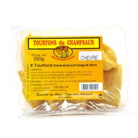 Barquette de 8 Tourtons cuits au Fromage de chèvre. Les Tourtons sont une spécialité de la vallée du Champsaur.