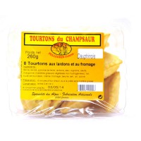 Barquette de 8 Tourtons cuits Dauphinois (façon tartiflette). Les Tourtons sont une spécialité de la vallée du Champsaur.
