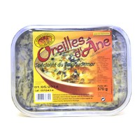 Les Oreilles d'âne sont une recette de la vallée de Valgaudemar, où les épinards sauvages (dont la forme rappelle celle des oreilles d'ânes) étaient cuits et gratinés avec une pâte fraîche maison nappée de béchamel, crème fraîche et fromage râpé. 