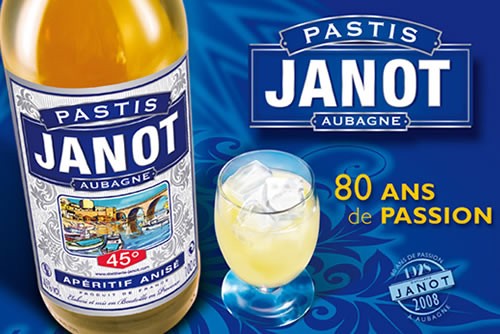 France, Bouches du Rhone, aperitif in Provence with the Pastis Bleu Janot  (typical aniseed-flavoured alcohol, here colored in Stock Photo - Alamy